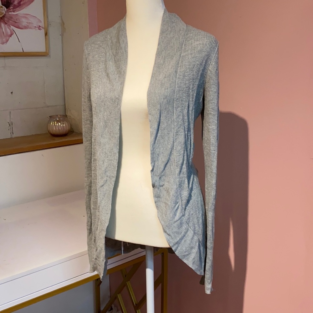 Heather grey cardigan sweater